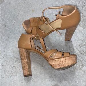 Michael Kors Tan Chunky Heel Sandals